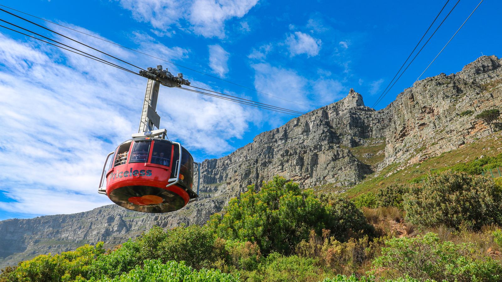 Cape Town tour - Cable car going up Table Mountain
